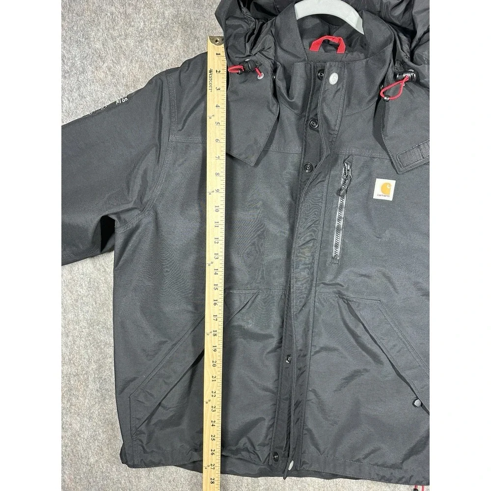 Carhartt J162 001 Shoreline Jacket Mens Large Black Storm Defender Hooded
